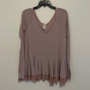 Free People We the Free Mauve Purple Long Sleeve Top